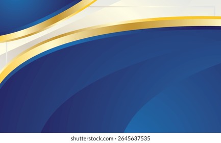 Elegant blue and gold wave design background
