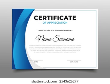 elegant blue gradient Business certificate template design collection