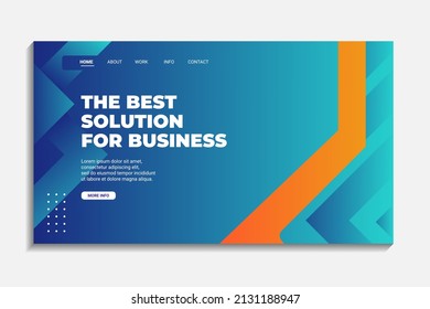 elegant blue gradient landing page design for business website