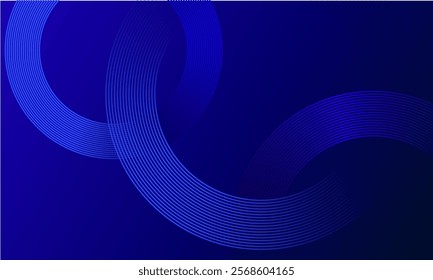 Elegant Blue Gradient Waves with Modern Abstract Circular Patterns Creating a Dynamic Flow