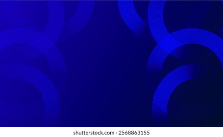 Elegant Blue Gradient Waves with Modern Abstract Circular Patterns Creating a Dynamic Flow