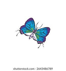 Elegant Blue Green Butterfly Illustration