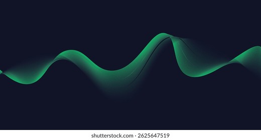 Elegant Blue and Green Line Wave Design with Fluid Dynamics, Perfect for High-Tech Backgrounds, Futuristic Digital Artwork, and Contemporary Graphic Design Projects
