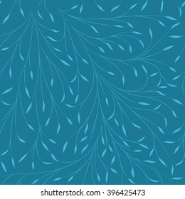 elegant blue herbal pattern. Osier, willow branch texture.