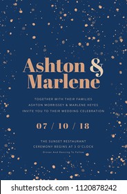 elegant blue invitation card