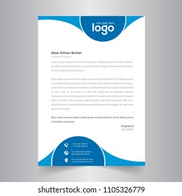 elegant blue letterhead template design