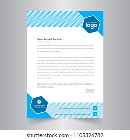 elegant blue letterhead template design