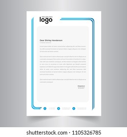 elegant blue letterhead template design