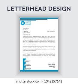 Elegant  blue letterhead template design 