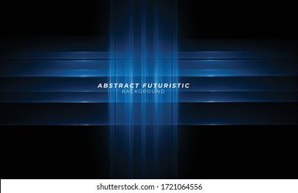 Elegant blue lines on dark black background. Luxurious Premium Vector. Detail concept wallpaper.