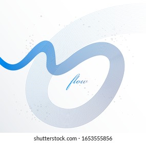 Elegant blue lines vector dimensional abstract background, 3D dynamic curve stripes in motion beautiful design element, template for banner or poster and other ads.