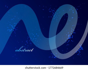 Elegant blue lines vector dimensional abstract background, 3D dynamic curve stripes in motion beautiful design element, template for banner or poster and other ads.