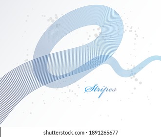Elegant blue lines vector dimensional abstract background, 3D dynamic curve stripes in motion beautiful design element, template for banner or poster and other ads.