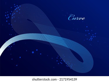 Elegant blue lines vector dimensional abstract background, 3D dynamic curve stripes in motion beautiful design element, template for banner or poster and other ads.