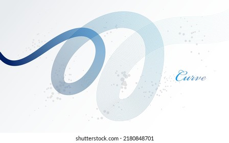 Elegant blue lines vector dimensional abstract background, 3D dynamic curve stripes in motion beautiful design element, template for banner or poster and other ads.