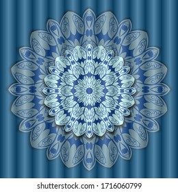 Elegant blue mandala seamless pattern design. Perfect for backgrounds and wallpaper designs. 
