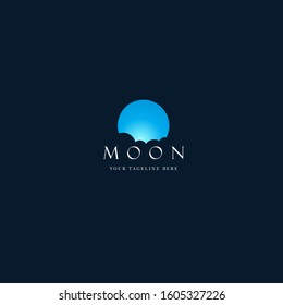 elegant blue moon logo vector