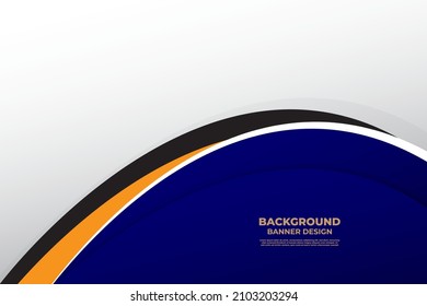 Elegant blue and orange wave background banner design template for business presentation and poster design