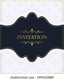 invitación de estilo de patrón azul elegante