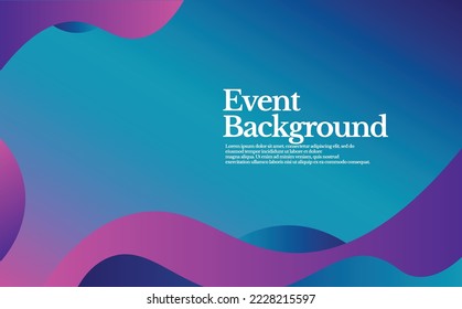Elegant blue and purple abstract background with wave curvy element. Background for event backdrop, photo booth, banner, wallpaper, and brand identity.