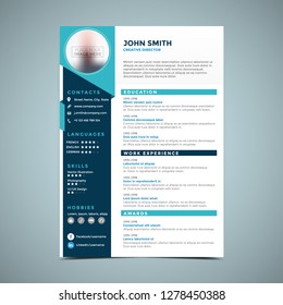 Elegant Blue Resume Design
