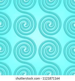 Elegant blue seamless pattern of spirals.