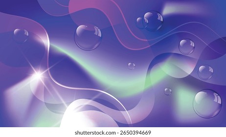 Fundo manchado azul elegante com bolhas transparentes. Uma excelente ilustração para publicidade, cartazes, cartões postais, cartões de visita, atributos corporativos e seus outros projetos. Vetor.
