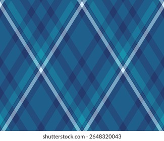 Elegante azul e azul teal padrão xadrez, ideal para design têxtil, moda e fundos da web.  As linhas de interseção criam uma textura geométrica sofisticada.