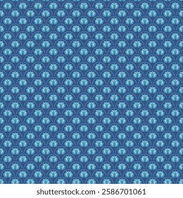 Elegant blue tone seamless pattern with ornamental motif. Perfect for textiles, wallpapers, decorative art, fashion, stationery, or graphic projects.
