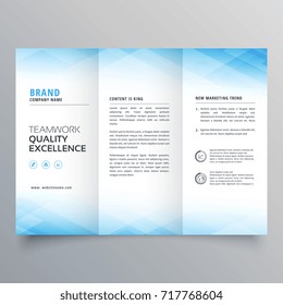 Elegant Blue Trifold Brochure Flyer Design Template