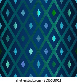 Elegant Blue and Turquoise Geometric Seamless Patter Vector