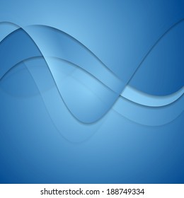 Elegant blue vector waves background