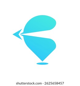 Logo élégant flèche pointeur de carte de goutte d'eau bleue