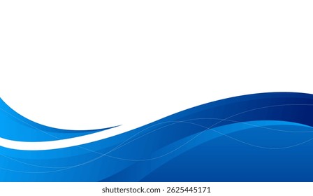Elegant Blue Wave Abstract Background with Dynamic Lines, Seamless Vector Flow Design for Modern Templates, Web Design, and Creative Presentations, Clean and Smooth