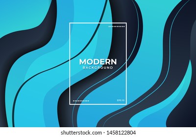 Elegant blue wave background. Wavy shape background ideal for banner. poster, landing page, social media