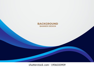 elegant blue wave banner template design