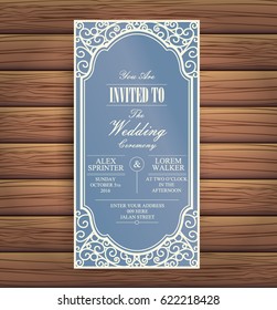 Elegant Blue Wedding Invitation Card
