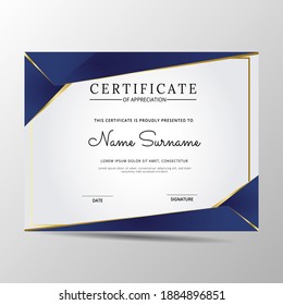 elegant blue and white diploma certificate template. Use for print, certificate, diploma, graduation