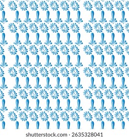 Elegant blue and white floral pattern seamless background design for decorative purposes