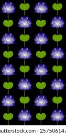 elegant blue and white gradient lotus flower on black background