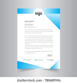 elegant blue and white letterhead design template