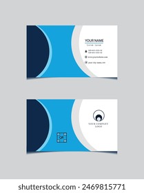 Elegantes Blau, Weiß, Marineblau, Corporate Sound Visitenkartendesign,