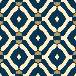 Elegant Blue And White Pattern Enriched With Delicate Gold Accents, Exuding The Timeless Allure Of Art Deco Aesthetics. The Pattern Consists Of Art Deco Stripes Interlaced With A Captivating.