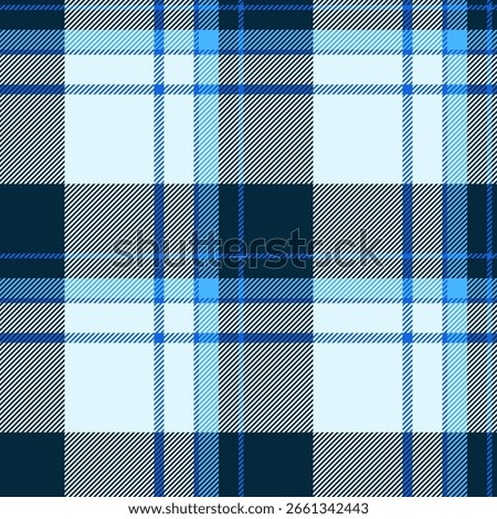 Elegant blue and white plaid pattern. Perfect for textile design, apparel, fashion, home decor, or website backgrounds.  This crisp, modern design evokes feelings of freshness and sophistication.