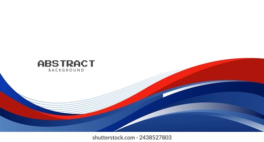 elegant blue, white and red wave background