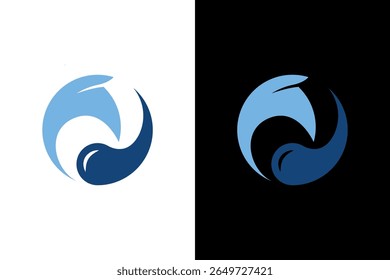 Elegant Blue Yin Yang Harmony Symbol