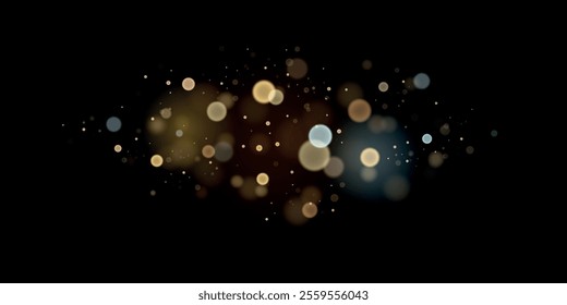 Elegant blurred bokeh for festive and celebration backdrops. Shine, glitter, and glow. Glowing backdrop for Christmas, New Year, birthday, banner, background