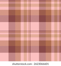 Elegant blush pink, brown, and beige plaid pattern.  Perfect for textile design, fashion, home decor, or website backgrounds.  Subtle yet stylish, this textured image evokes warmth and sophistication.