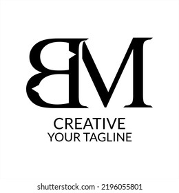 Elegant BM Letter Linked Monogram Logo Design, B logo, brand logo, corporate logo, business 