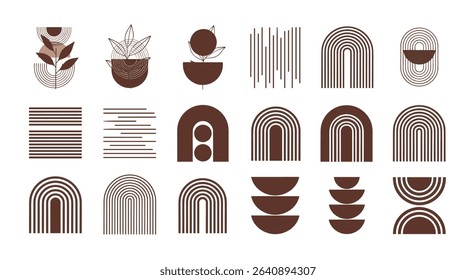 Elegant Boho Geometric Forms And Shapes For Interior Decoration And Wallpaper Design